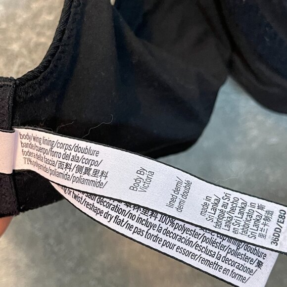 Victorias Secret Women Y2K Body Angel Sexy Lightly Lined Demi Lace Black 36DD - Picture 14 of 15